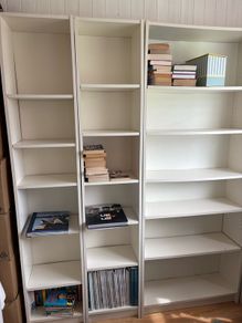 4 White IKEA Billy Bookcases - 2 Sizes
