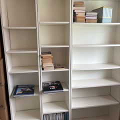 4 White IKEA Billy Bookcases - 2 Sizes