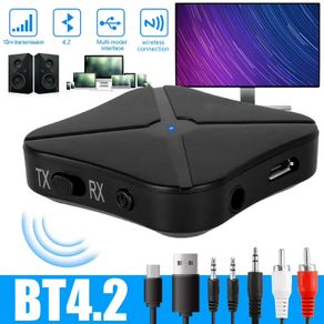 2 in 1 Bluetooth 4.2 Receiver Transmitter Audio Music Stereo Wireless Adapter With RCA 3.5mm 3.5 AUX Jack For Car Home TV MP3 PC