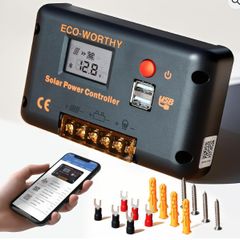 ECO-WORTHY 30A 12V/24V PWM USB Solar Panel Charge Controller