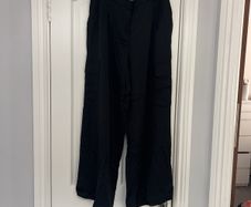 Wide leg satin combat trousers