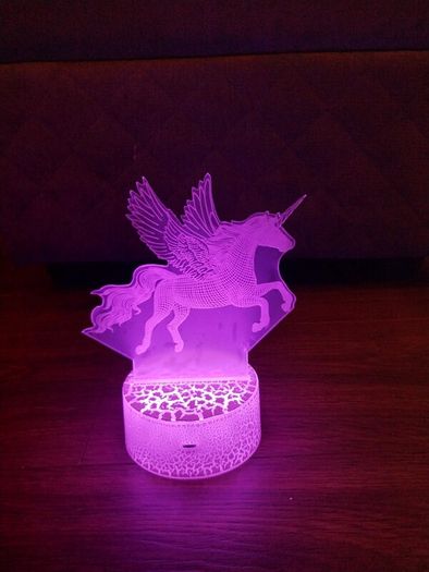 3D Unicorn LED Night Light - RGB Color Changing remote control