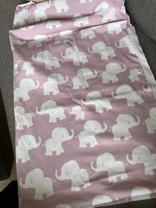 Fabric Cotton Jersey Baby pink elephants