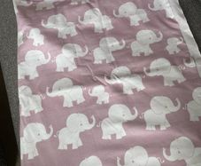 Fabric Cotton Jersey Baby pink elephants
