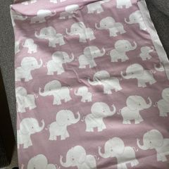 Fabric Cotton Jersey Baby pink elephants