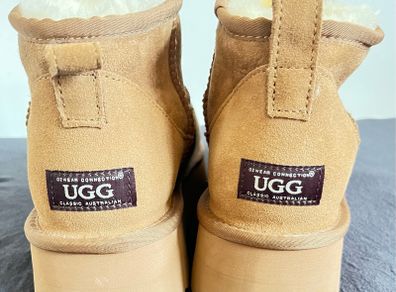 Ugg boots chestnut short platform
