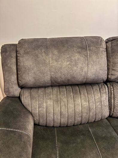 X2 2 seater grey suede recliner couch