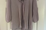Taupe sheer sleeve top