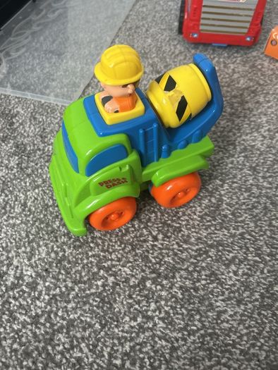 Hot wheels car trucks bundle cement trucks and Unicorn Xylophone