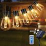 NEW SALE | Solar Festoon Lights Outdoor,29.5Ft Remote Control Solar String Lights Waterproof with 8 Modes 20 LED Shatterproof Bulbs for Garden, Gazebo, Patio, Party Image 2