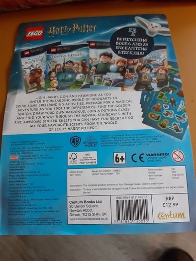 Harry Potter Lego theme Wizarding World sticker and puzzle tin . 4 books of fun !
