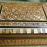 Vintage Handmade Wooden Jewelry Box Wood Trinket Storage Wood Box Mother of Pearl Inlay Image 2