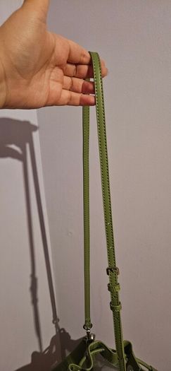 Charles & Keith Crossbody and Handheld Mesh Bucket Bag in Sage Green