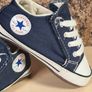baby CONVERSE trainers runners shoes navy velcro fastened Size UK 3 EU 19  11.5cm infants Image 3