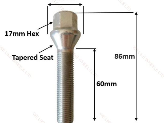 10 x New Extended Bolts (60mm) Fit Audi, VW, Merc, Seat, Skoda (CS10) Delivery