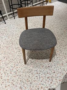 3 x Scandi Oak Dining Chair, Grey Tweed Fabric Seat
