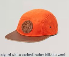 Leather-Bill Wool-Blend Cap Polo Ralph Lauren Orange