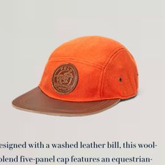 Leather-Bill Wool-Blend Cap Polo Ralph Lauren Orange