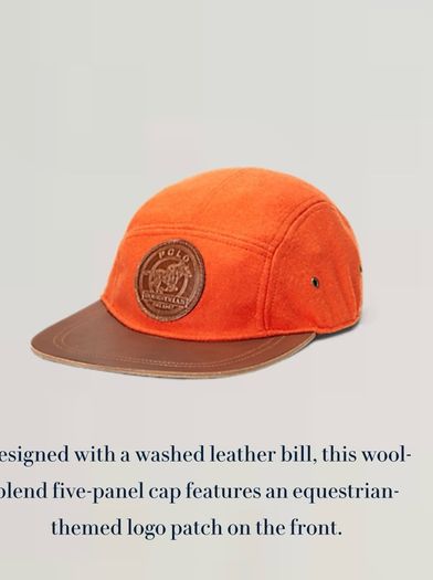 Leather-Bill Wool-Blend Cap Polo Ralph Lauren Orange