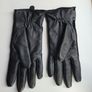 Black Leather & Suede Gloves with Bow Detail | Elegant Winter Accessories Image 4