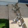 Heavy brass chandelier and garden lantern antique style Image 7