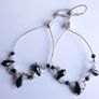 Vintage Sterling Silver Black and Red Crystal Necklace and Earring Set Image 9