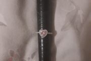 pink heart stone silver ring