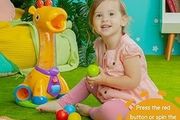 Bright Starts - Spin and Giggle Giraffe Ball Popper, Musical Toy for Babies and Toddlers, Giraffe with Balls, Age 12 Months and Up