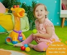Bright Starts - Spin and Giggle Giraffe Ball Popper, Musical Toy for Babies and Toddlers, Giraffe with Balls, Age 12 Months and Up