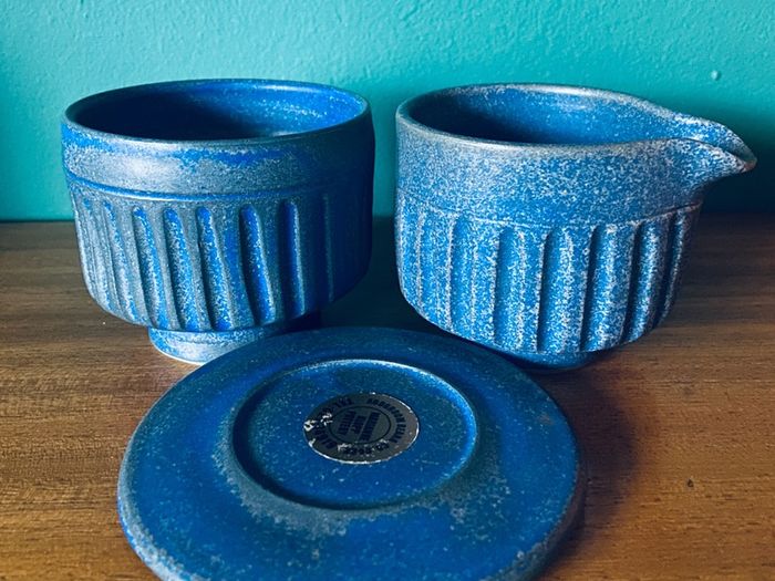 Irish studio pottery jug & bowl Marianne Klopp