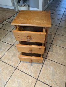 Solid Pine 3 Drawer Bedside Locker