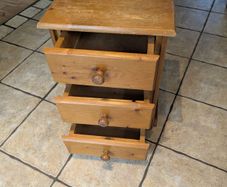Solid Pine 3 Drawer Bedside Locker