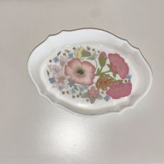 Vintage Bone China Floral Meadow Sweet pattern Trinket Dish by Wedgwood