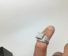 10ct White Gold 1.5ct Diamond Cocktail Ring. Size L 1/2