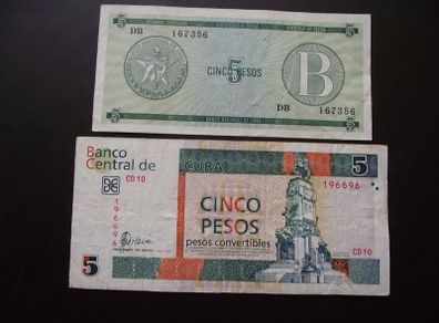 Lot of 2 notes from Cuba (1985-2007)