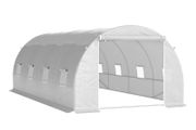 6 x 3 x 2 m Polytunnel Greenhouse, Walk-in Polytunnel Tent with Metal Frame, Zippered Door, and 8 Windows for Garden and
