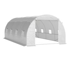 6 x 3 x 2 m Polytunnel Greenhouse, Walk-in Polytunnel Tent with Metal Frame, Zippered Door, and 8 Windows for Garden and