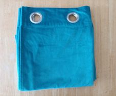 Teal Velvet Eyelet Curtains