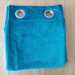 Teal Velvet Eyelet Curtains