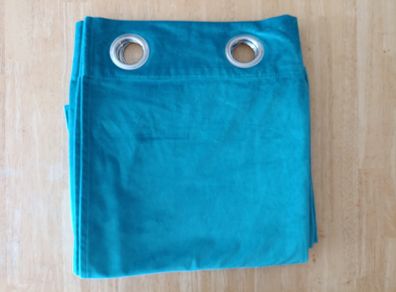 Teal Velvet Eyelet Curtains