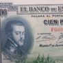 Spain 1925.100 Pesetas.Good,Crisp Very Fine+. Image 3