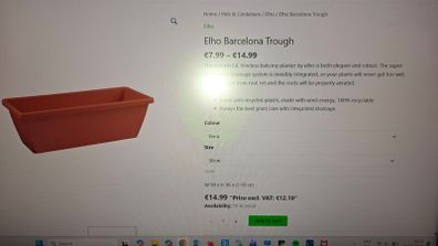 New - X8 troughs and X7 saucers 90 cm long rectangular