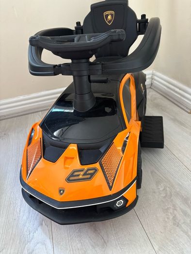 Lamborghini Car 2-in-1 Push-Along Ride On Orange