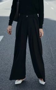 Zara high waisted wide leg trousers with belt