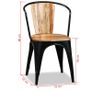 Dining Chairs 2 pcs Solid Acacia Wood Image 2