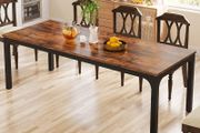 Industrial Dining Table 6-8 People with Sturdy Metal Legs