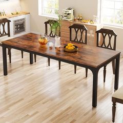 Industrial Dining Table 6-8 People with Sturdy Metal Legs
