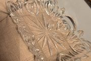 Pair of Two Heavy Vintage Cut Crystal Serving Platters Weight 5kg Total
