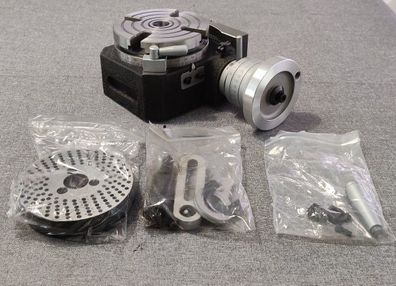 BRAND NEW Horizontal Vertical Rotary Table 4"/100mm 4-Slot MT-2 W/ 3 Dividing Plates for Milling Drilling Machine