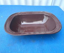 Vintage brown rectangular enamel dish